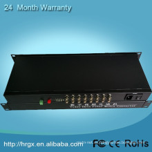 Multiplexor óptico de la fibra del convertidor video de 16 puertos rj45 a bnc